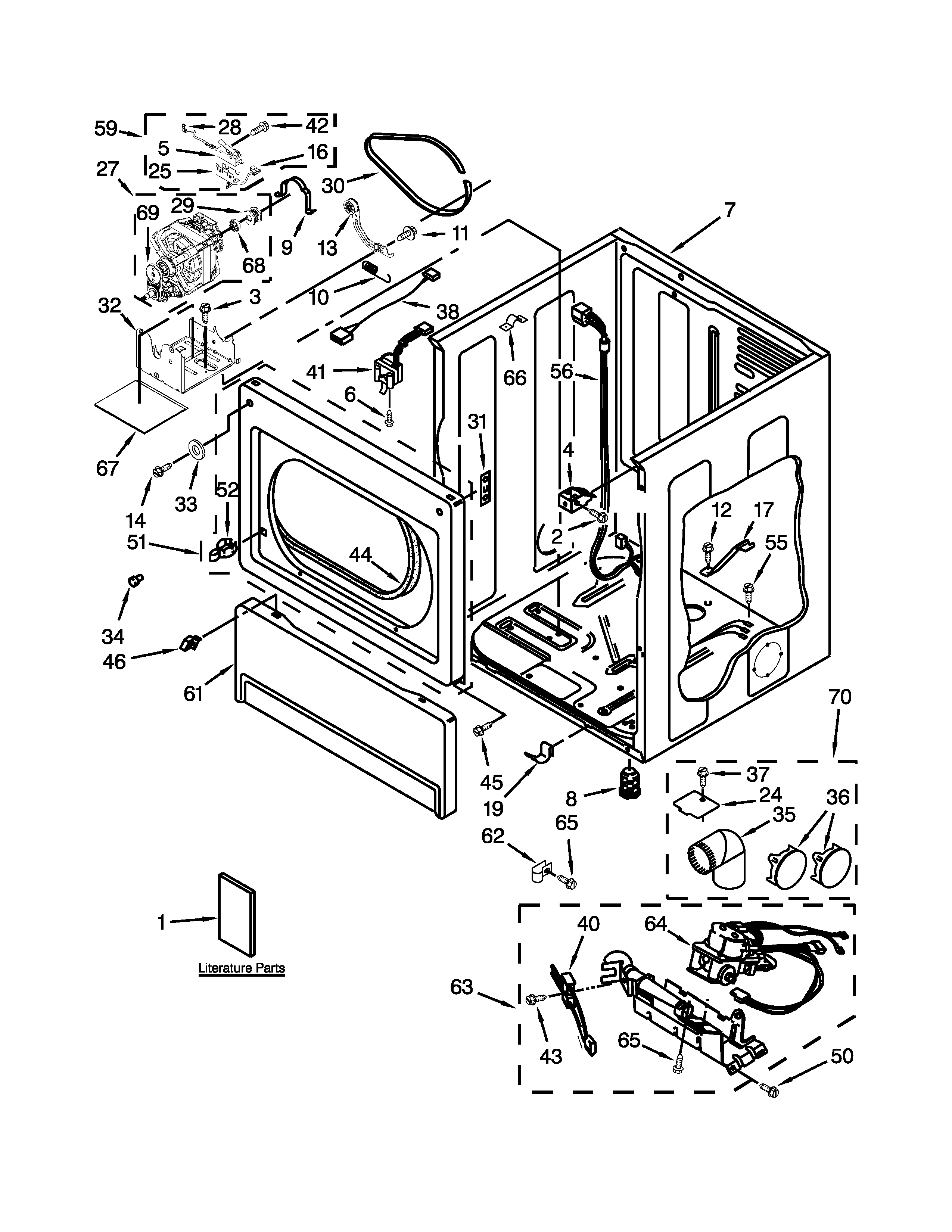 LOWER CABINET AND FRONT PANEL PARTS