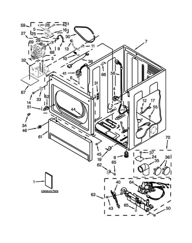 Lower cabinet and front panel parts