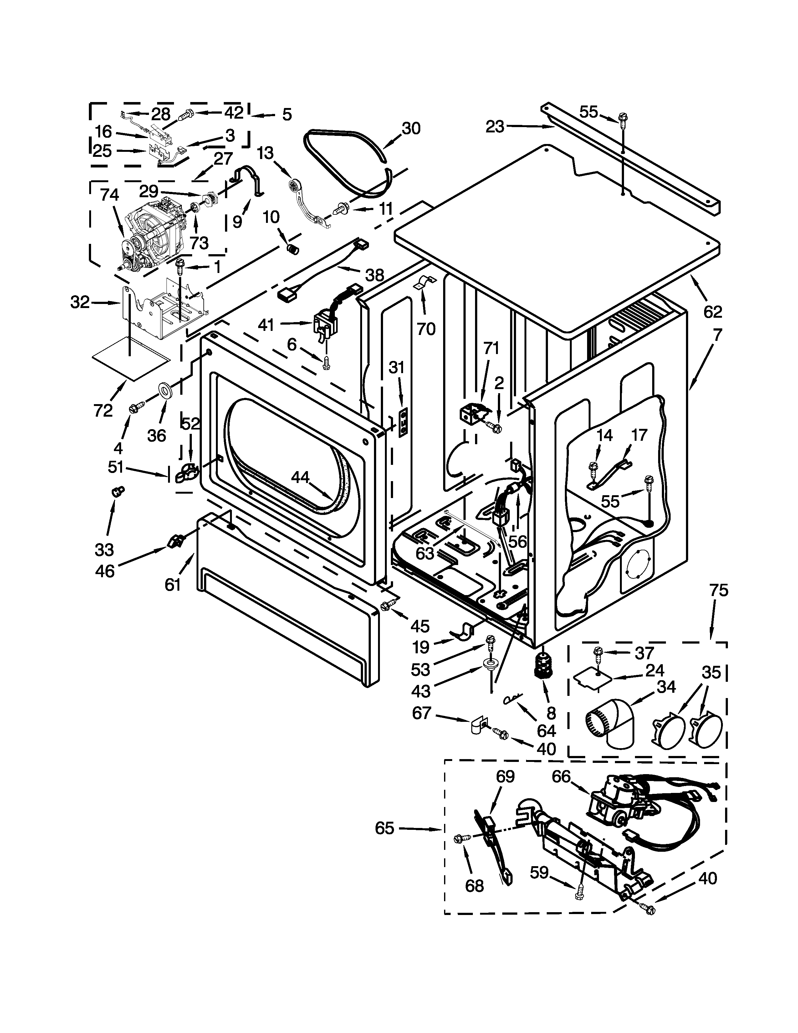 UPPER CABINET AND FRONT PANEL PARTS