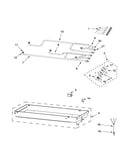 Burner box, gas valves and switch parts