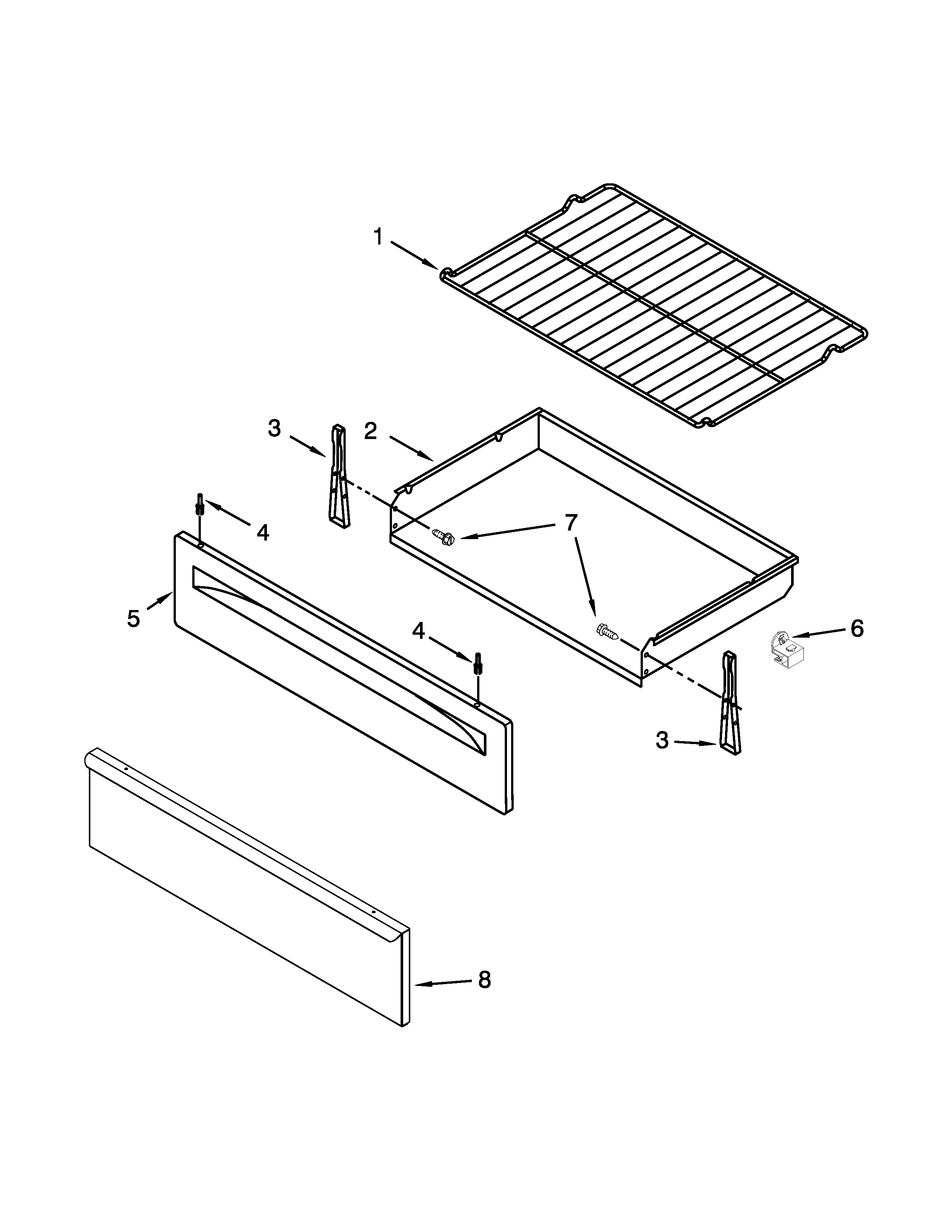 DRAWER AND BROILER PARTS