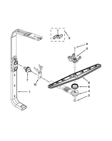 Upper wash and rinse parts