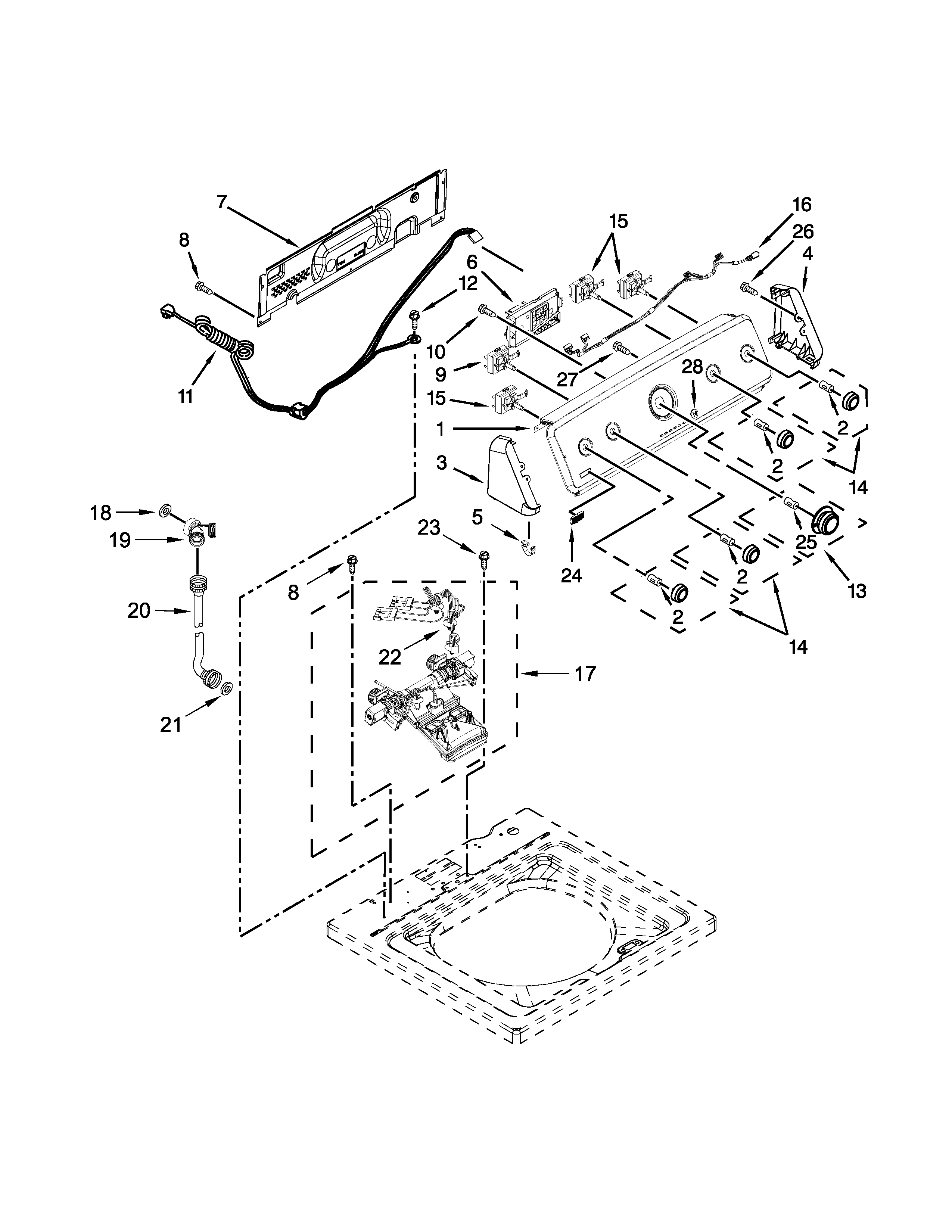 CONSOLE AND WATER INLET PARTS