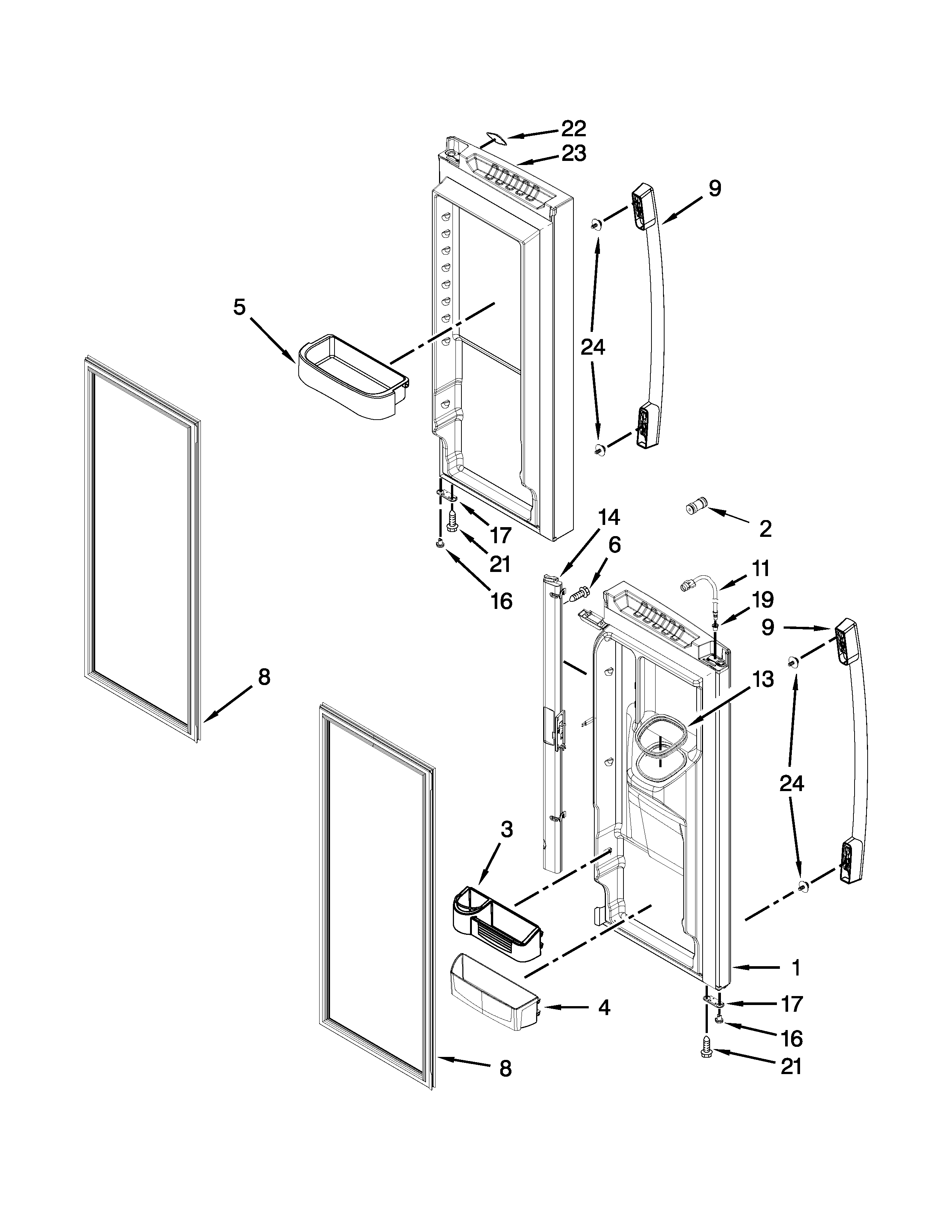 Refrigerator door parts