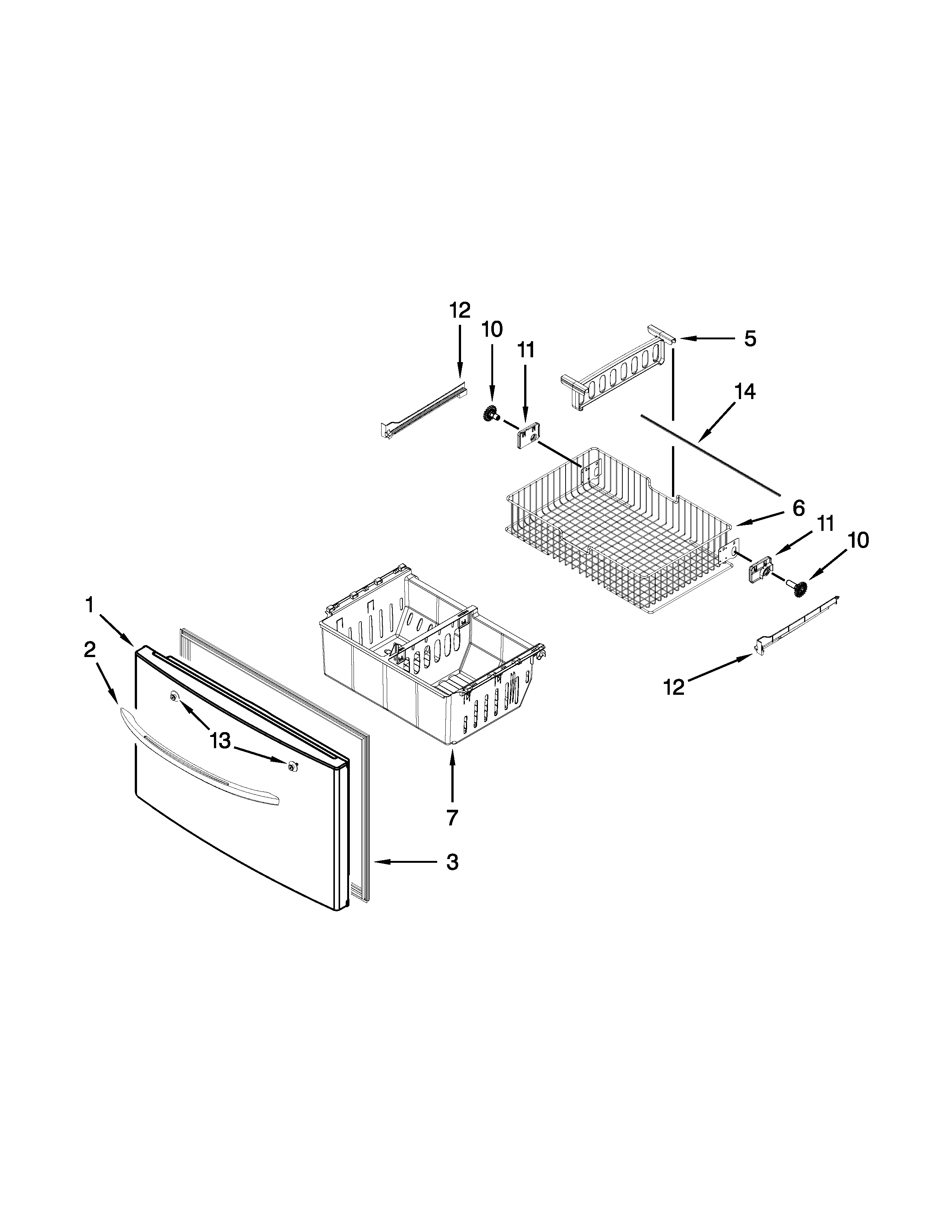 Freezer door parts