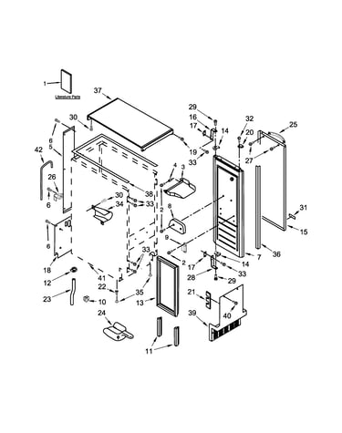 Cabinet, door and liner parts