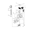 KitchenAid KDTE204DBL0 pump, washarm and motor parts diagram