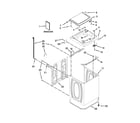 Whirlpool 4GWTW5550YW2 top and cabinet parts diagram