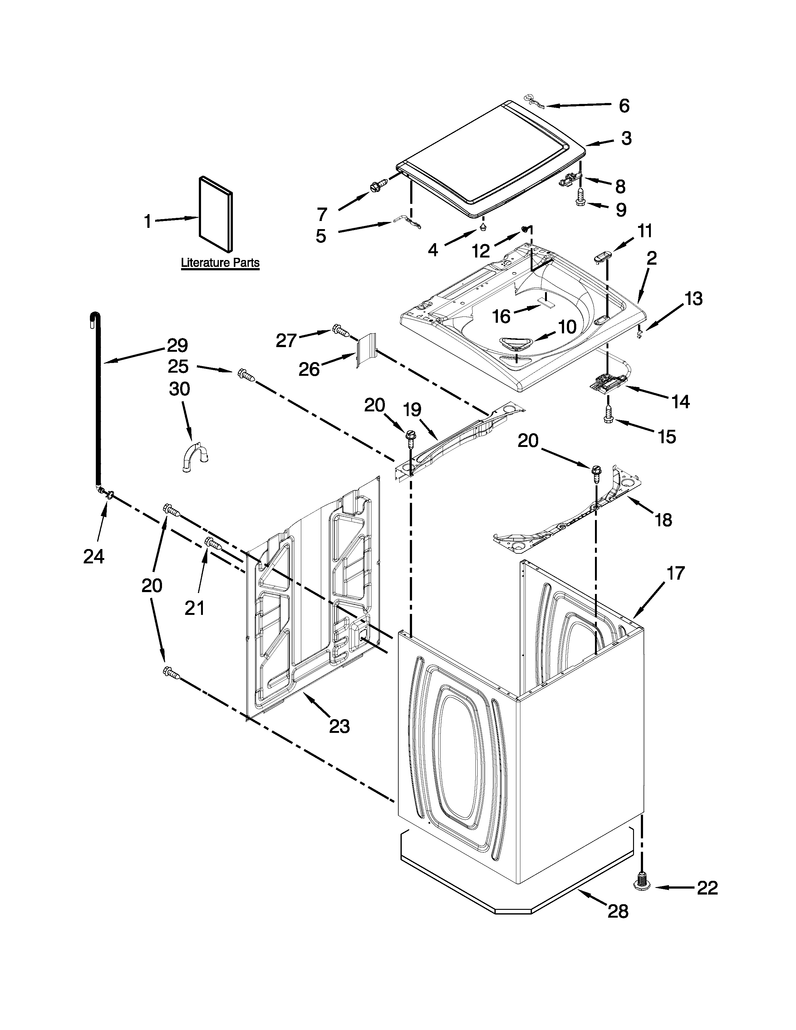 Top and cabinet parts