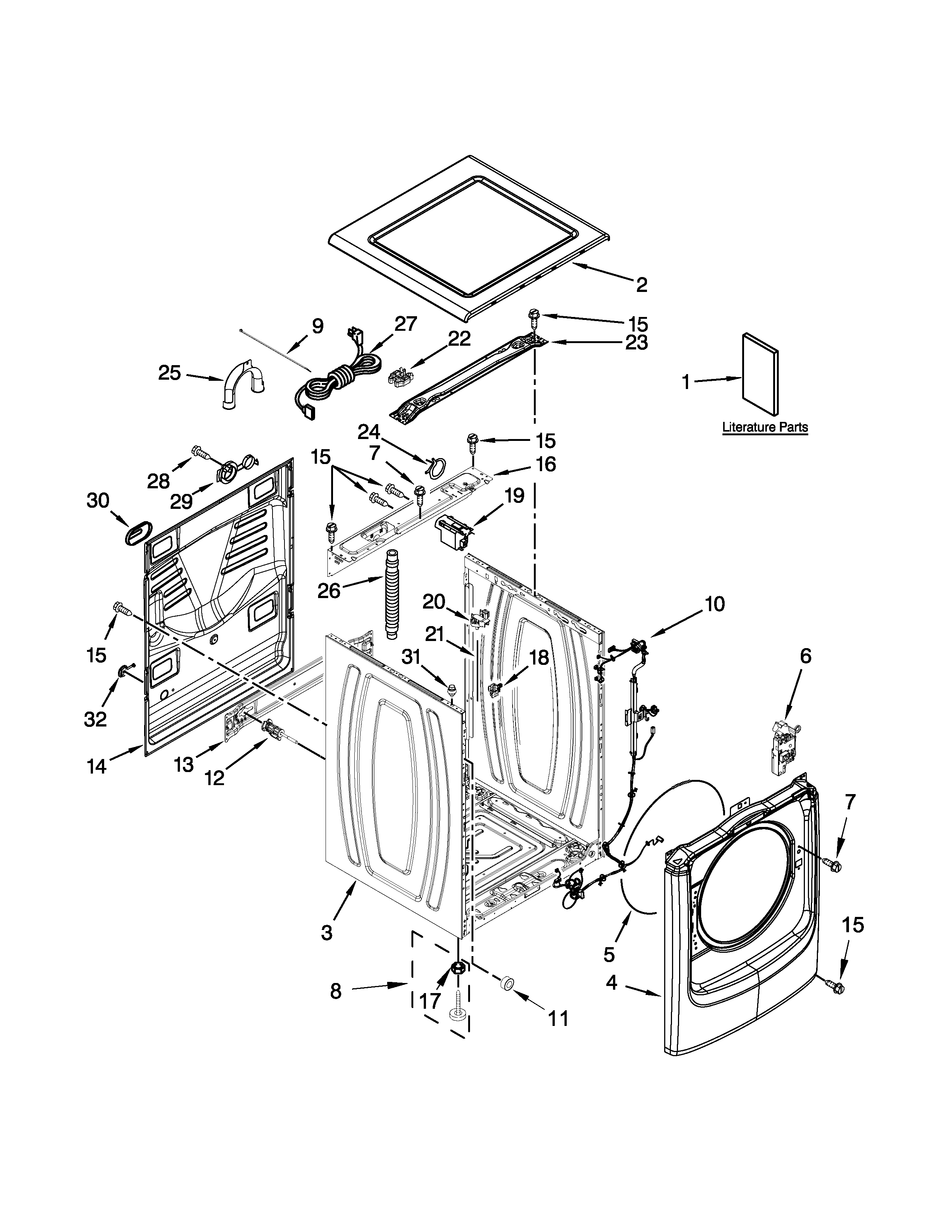 Top and cabinet parts