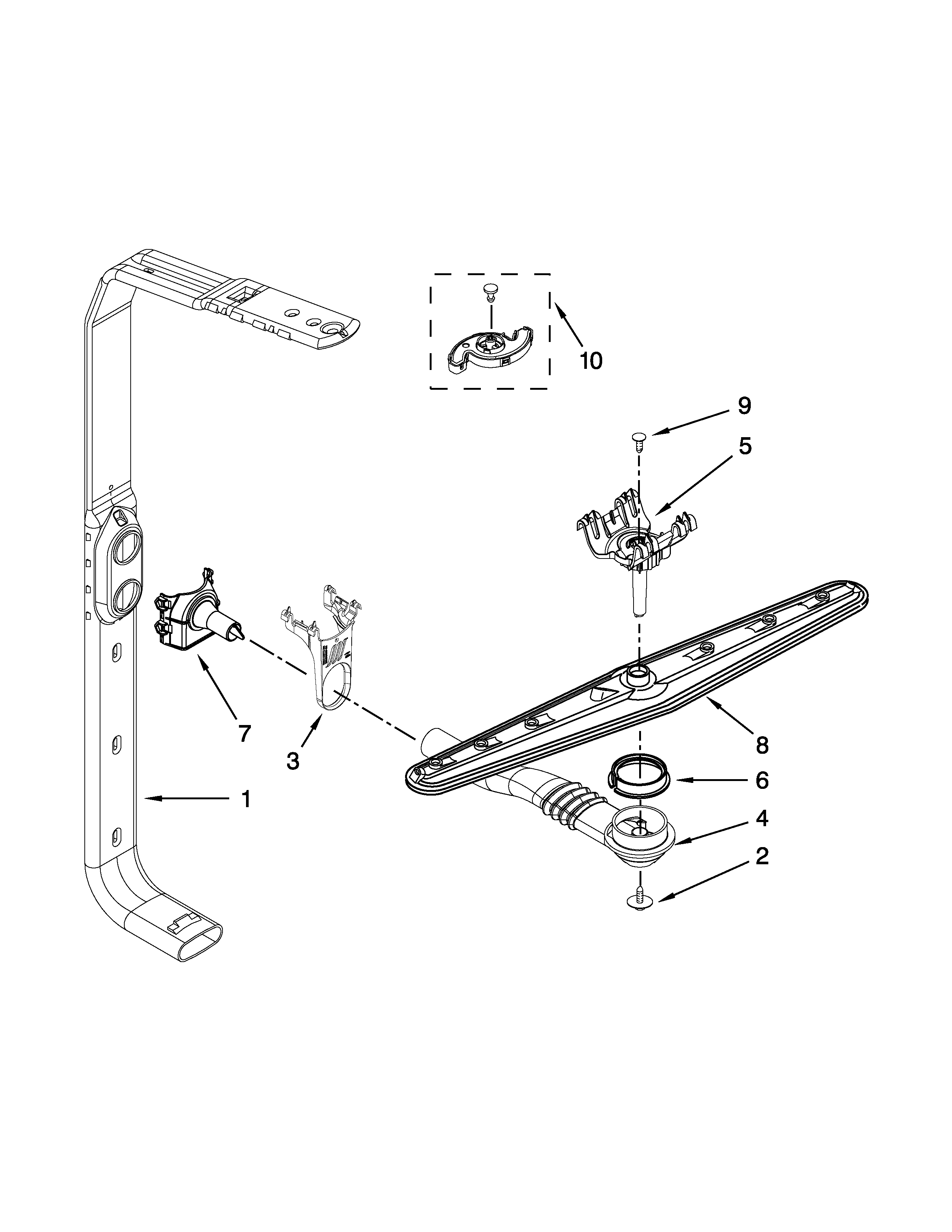 UPPER WASH AND RINSE PARTS