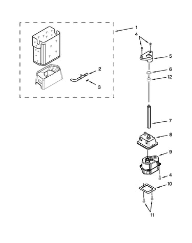 Motor and ice container parts