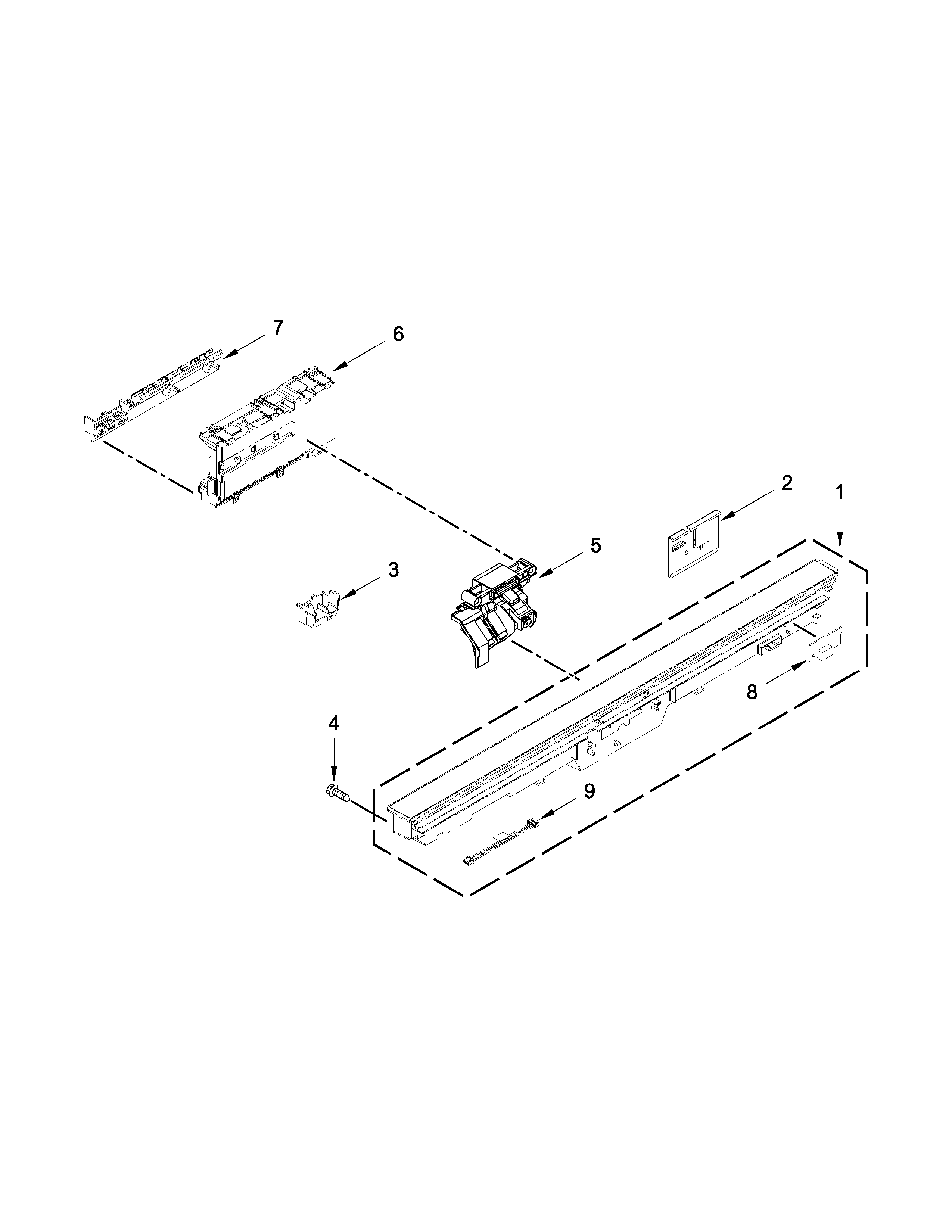 Control panel and latch parts
