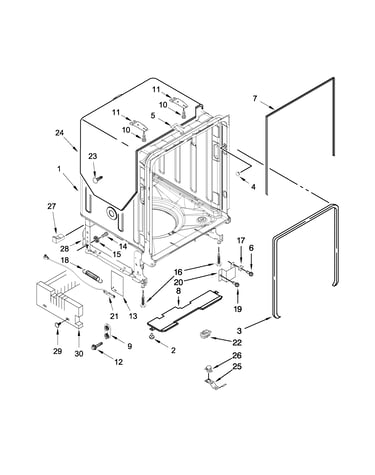 Tub and frame parts