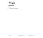 Whirlpool 7WF736SDAM11 cover sheet diagram