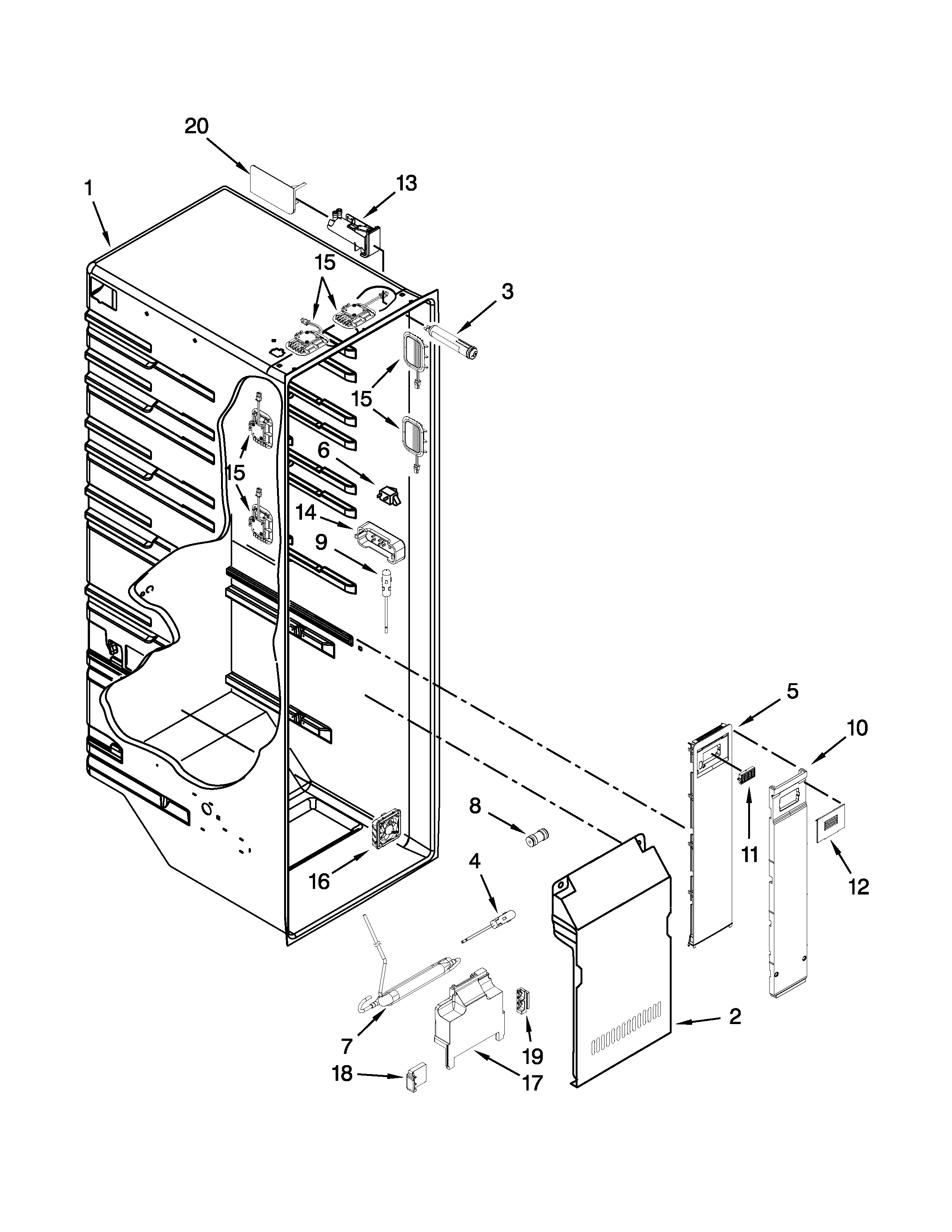 Refrigerator liner parts