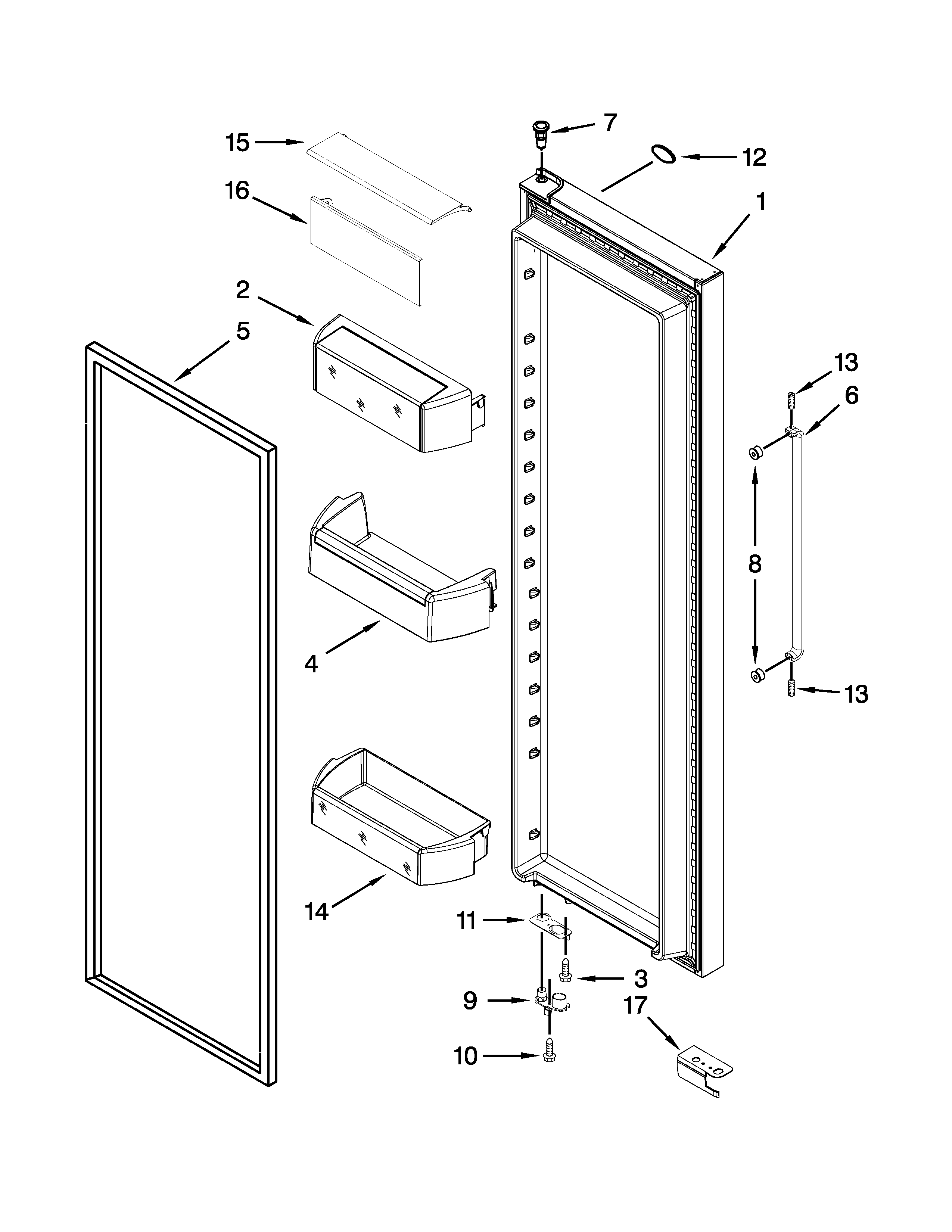 Refrigerator door parts