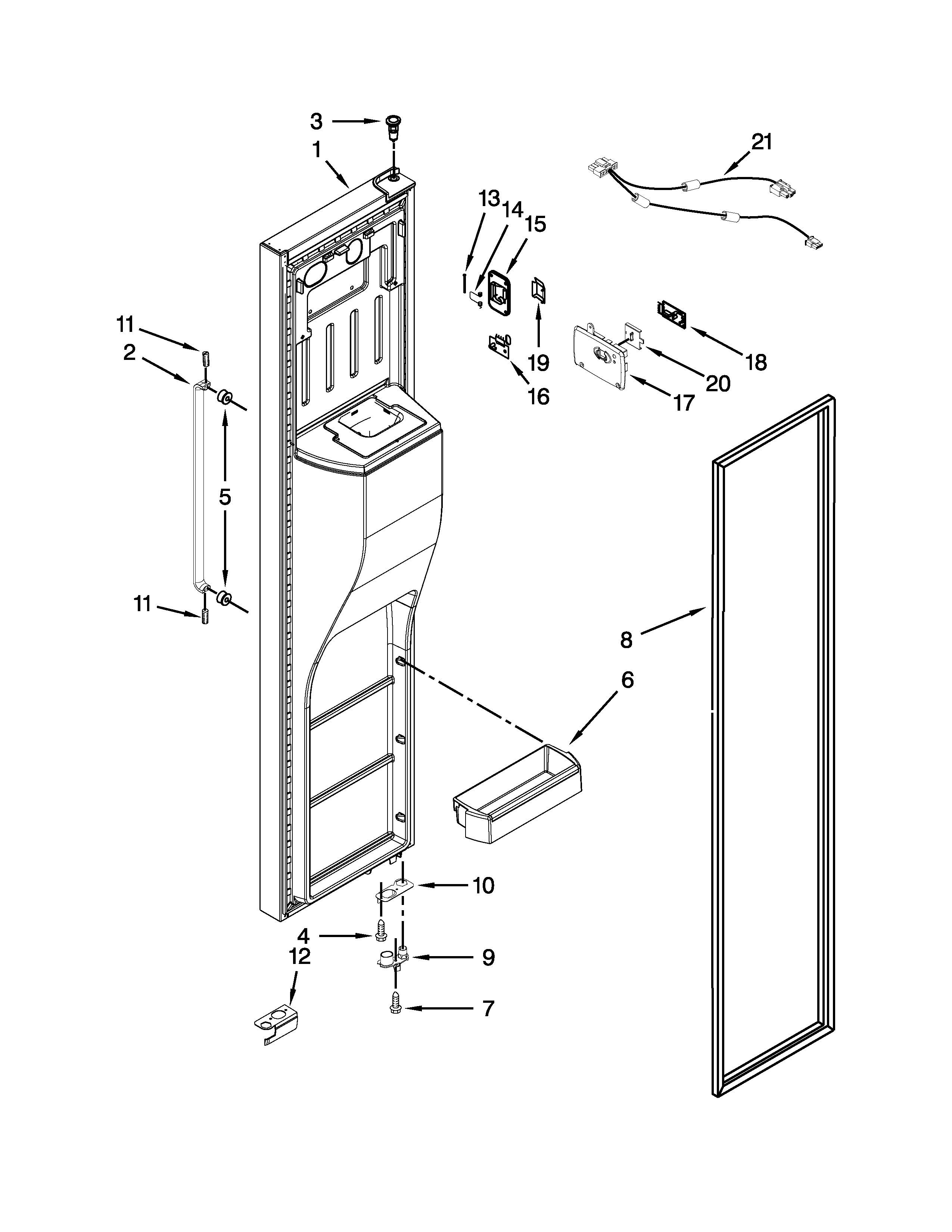 Freezer door parts