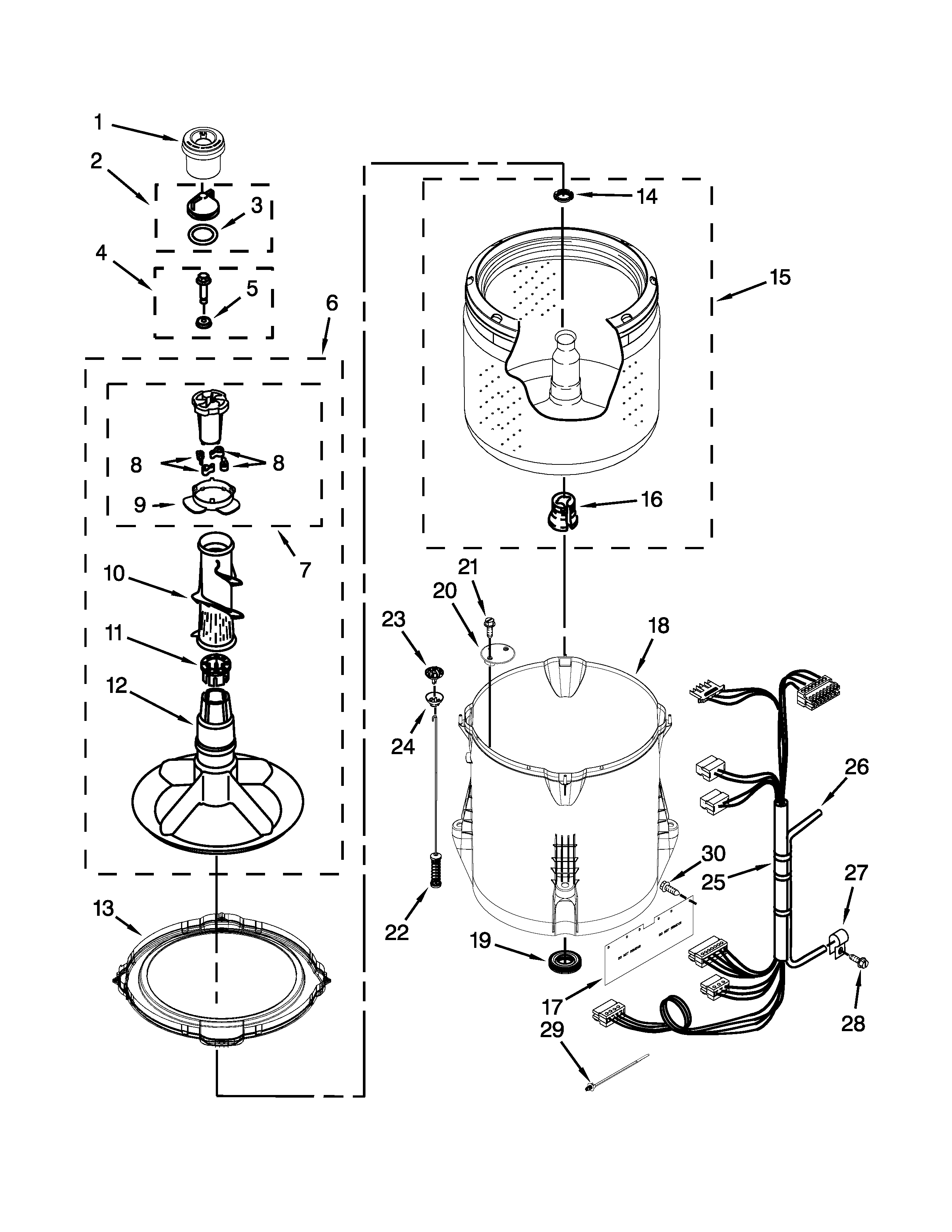 Basket and tub parts
