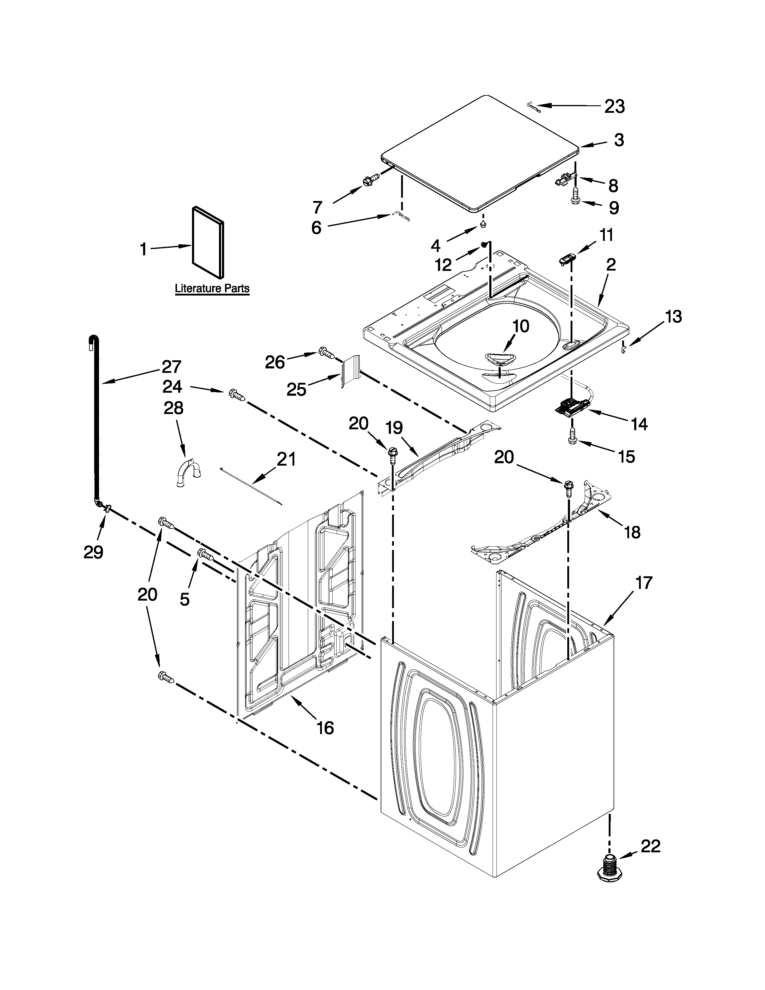 Top and cabinet parts