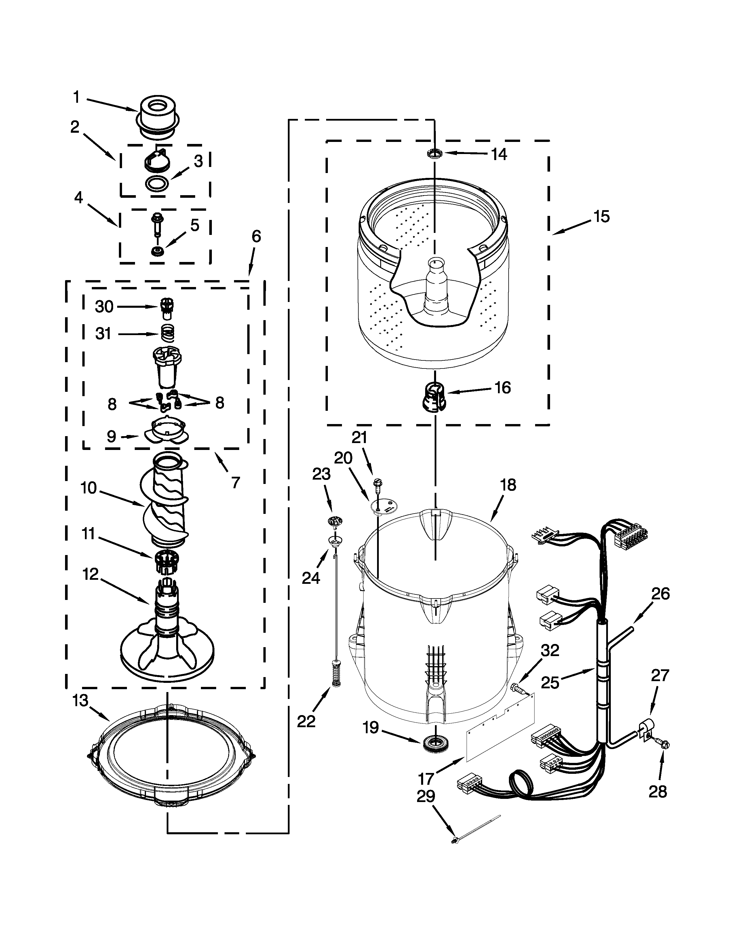 Basket and tub parts