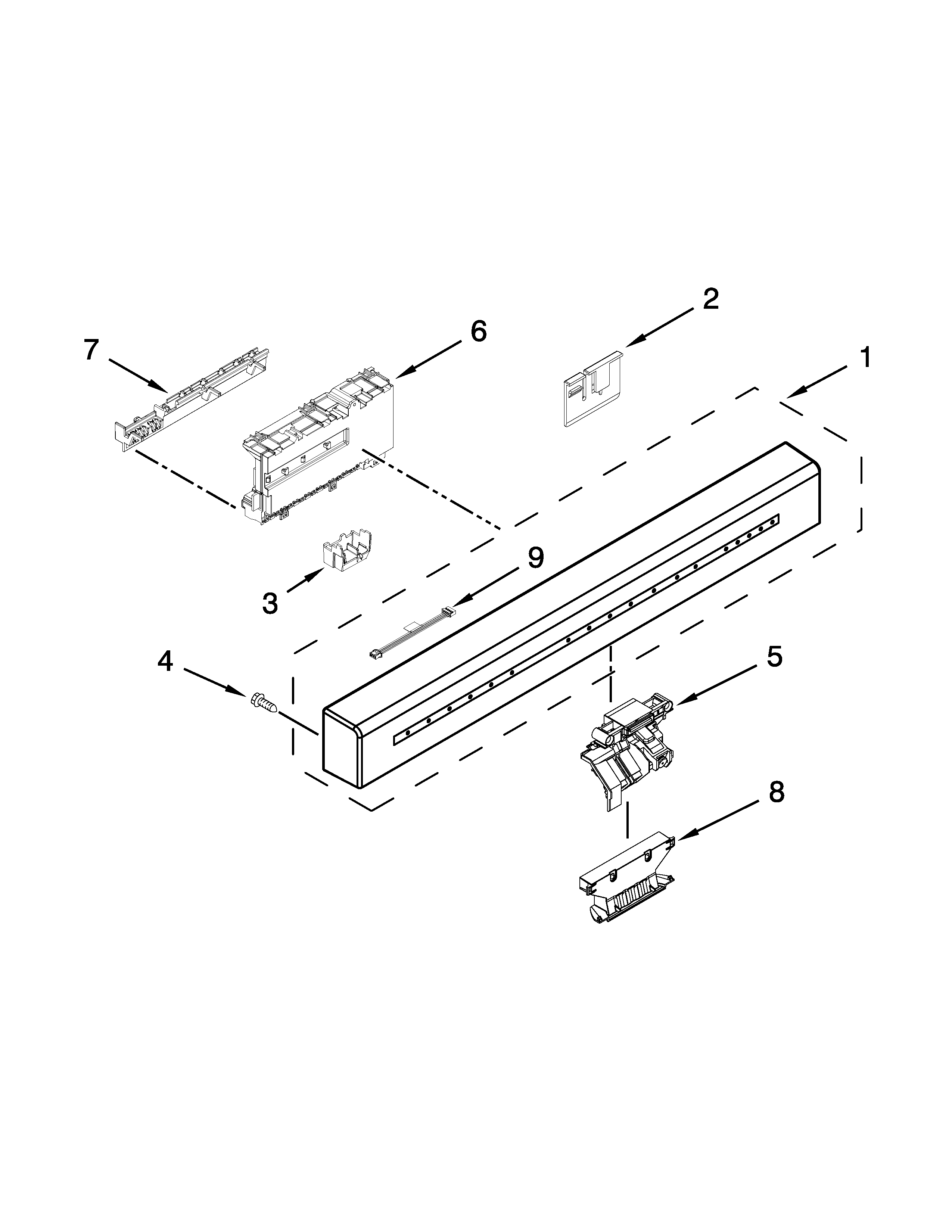 Control panel and latch parts