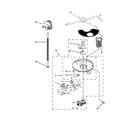 KitchenAid KDFE304DBL0 pump, washarm and motor parts diagram