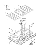 Cooktop, burner and grate parts
