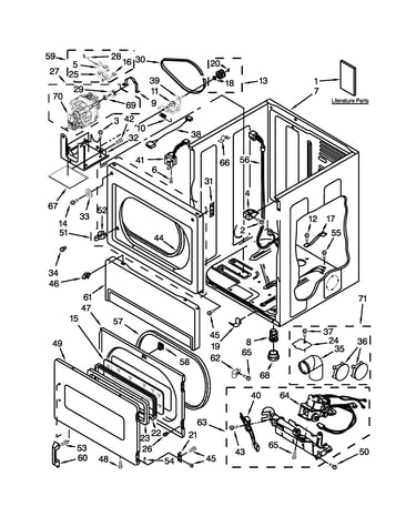 Lower cabinet and front panel parts