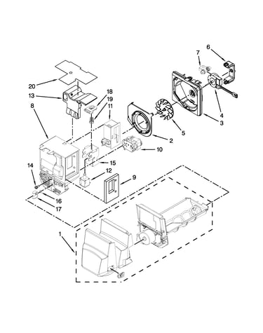Motor and ice container parts