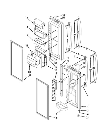 Refrigerator door parts