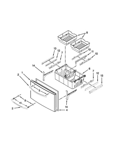 Freezer door parts