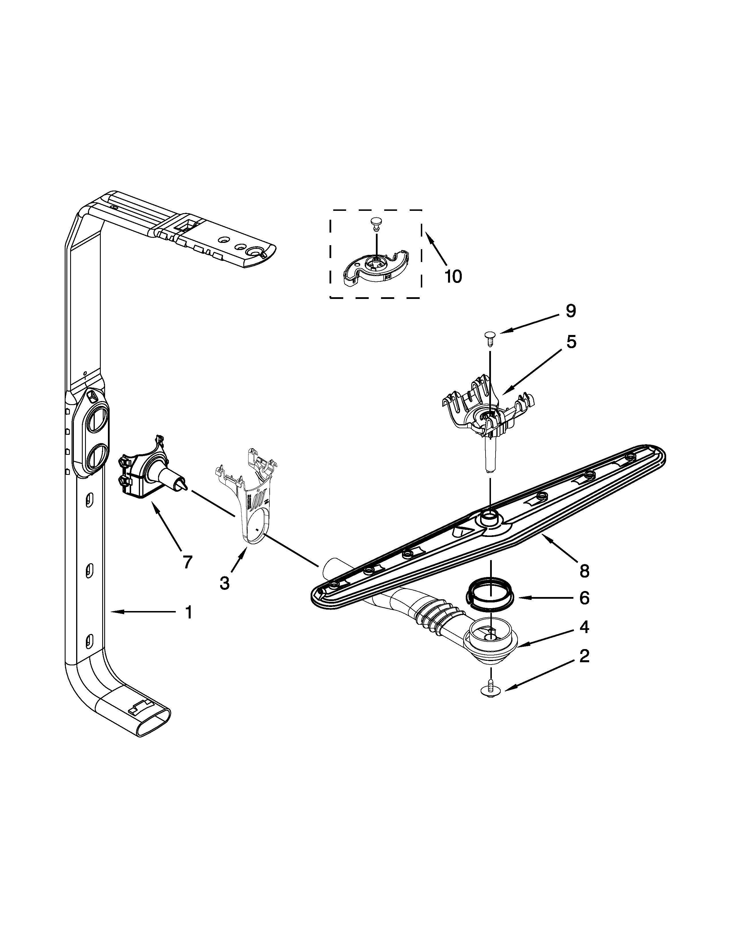 UPPER WASH AND RINSE PARTS