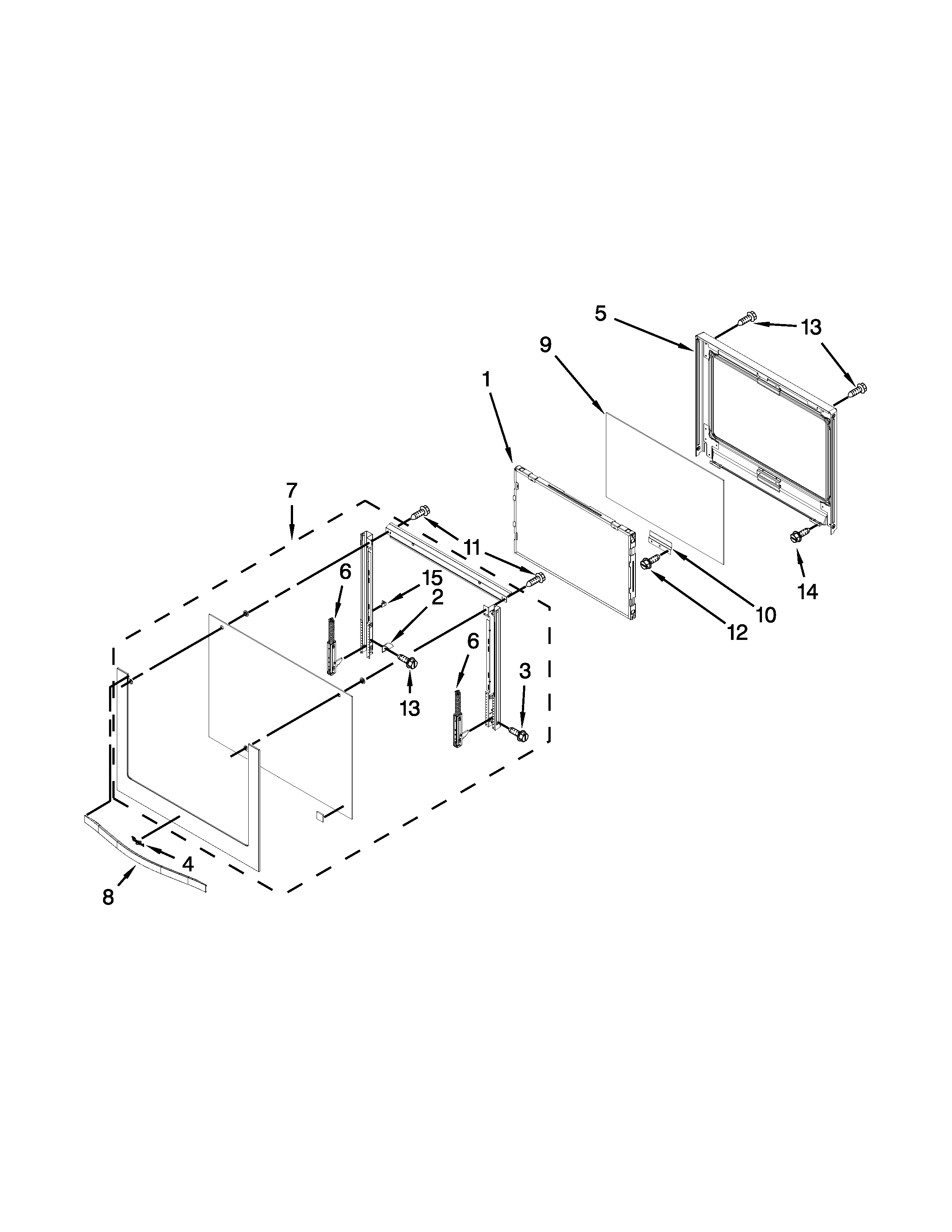 Lower oven door parts