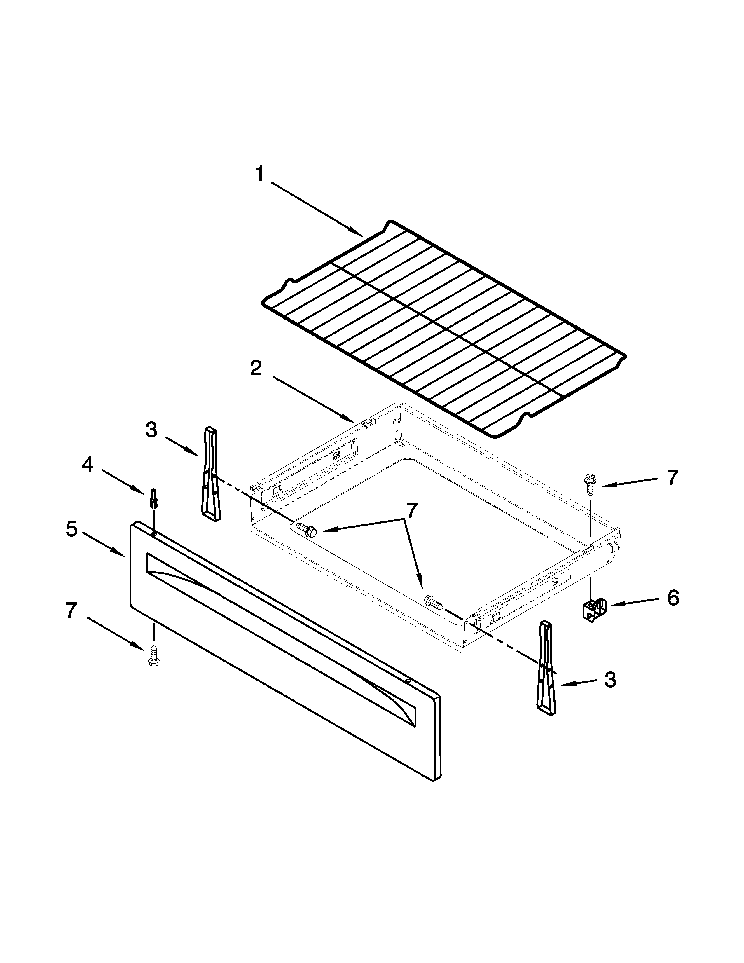 DRAWER AND BROILER PARTS