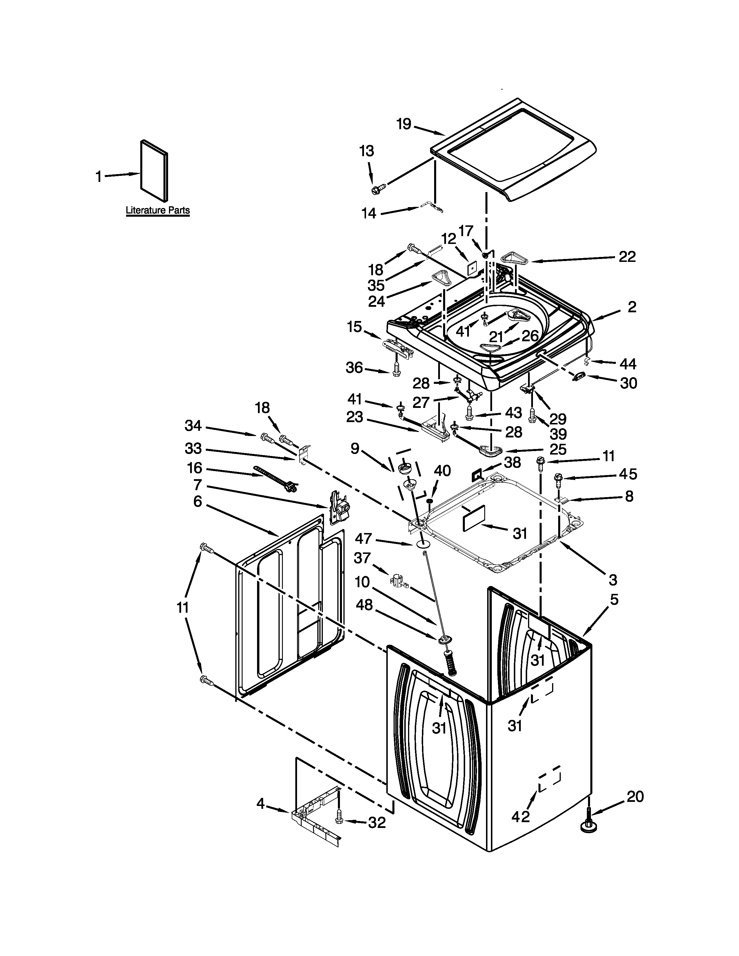 TOP AND CABINET PARTS