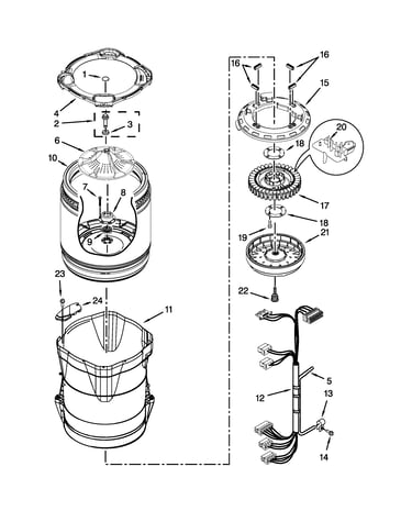 Motor, basket and tub parts