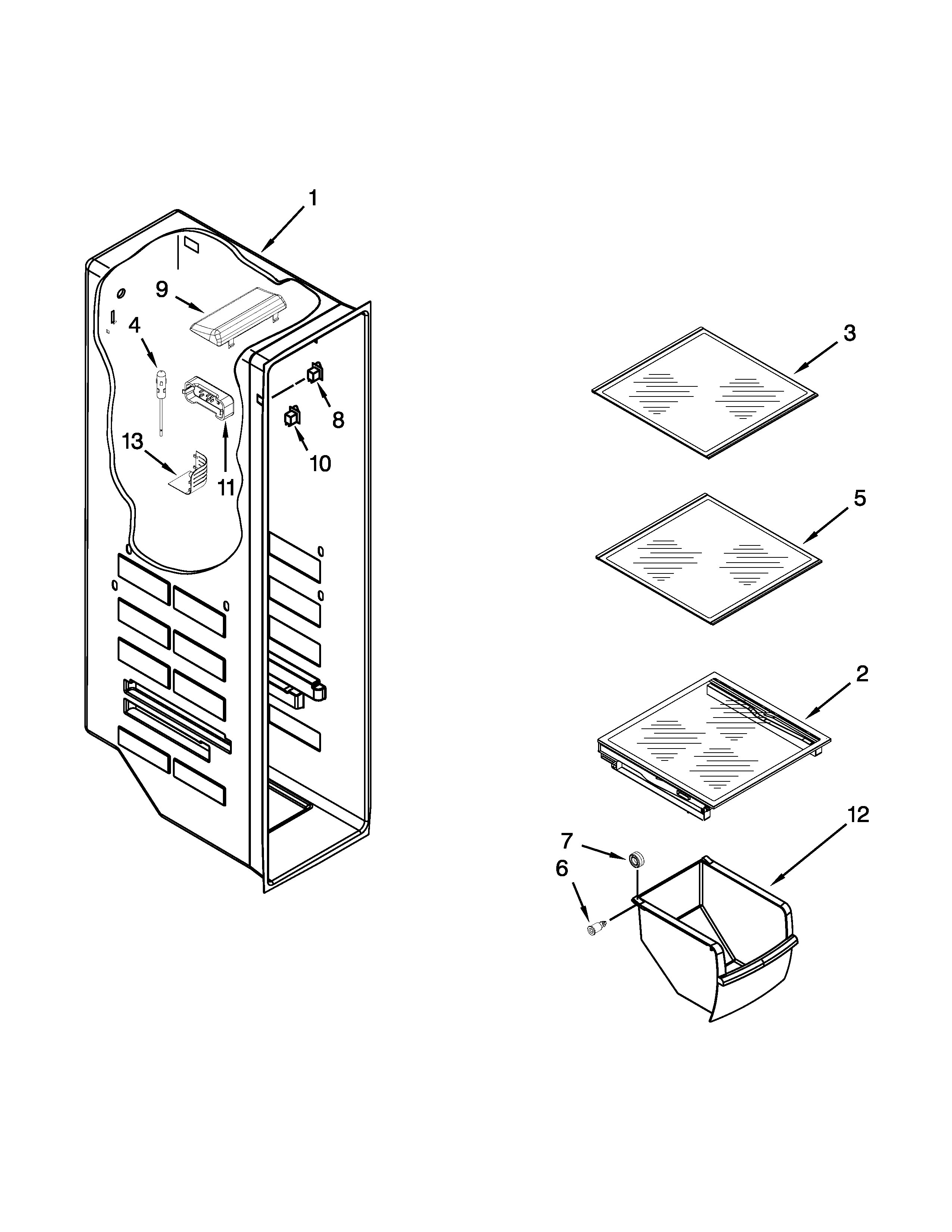Freezer liner parts