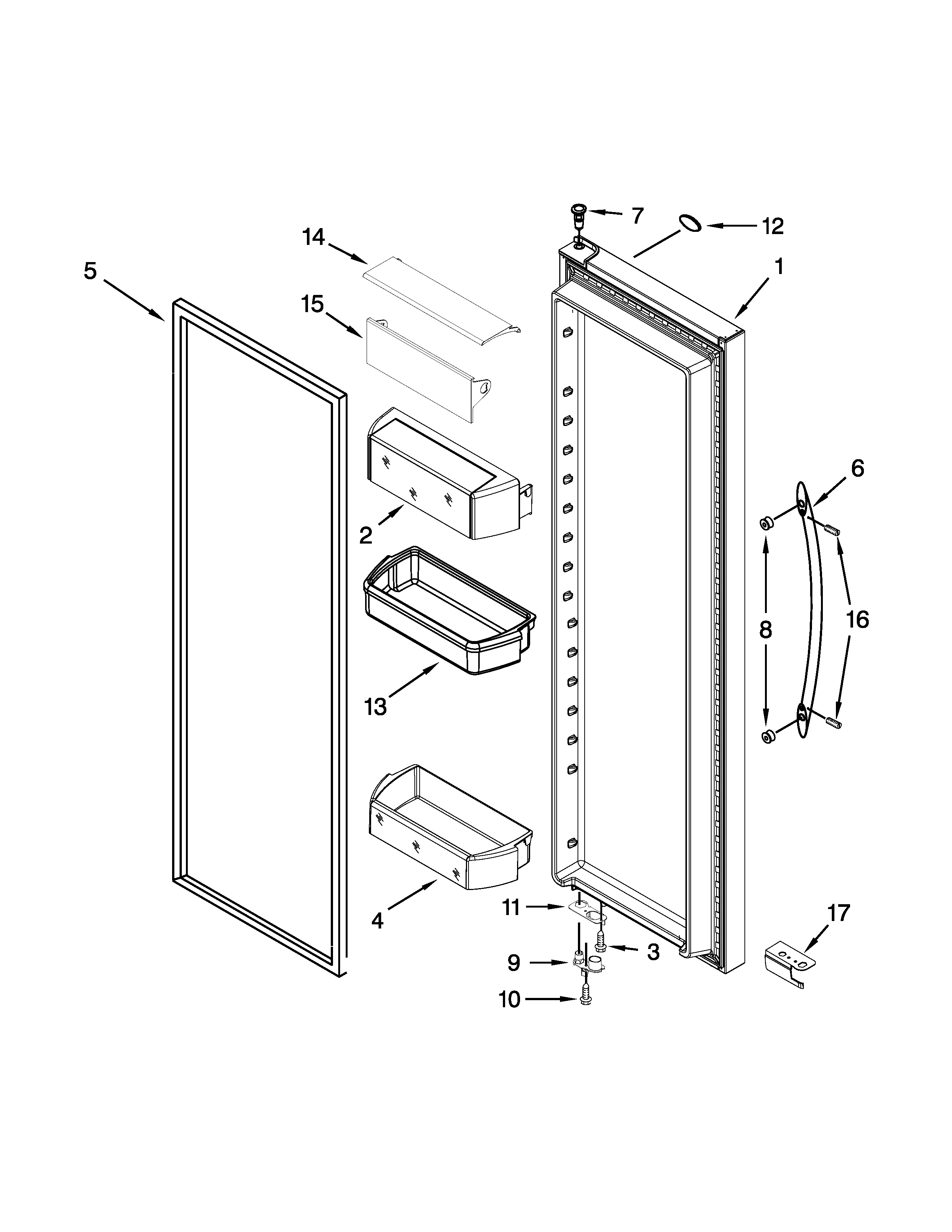 Refrigerator door parts