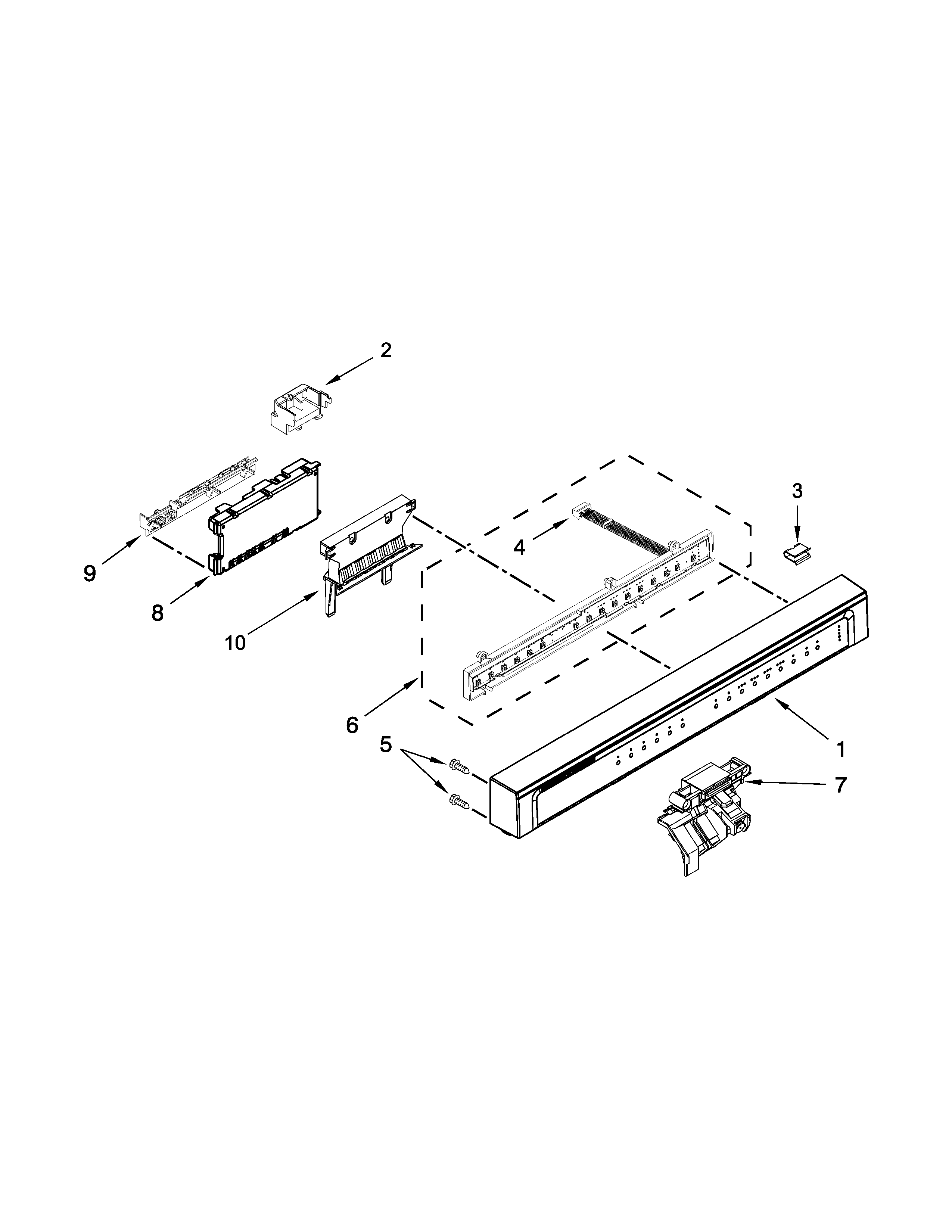 Control panel and latch parts
