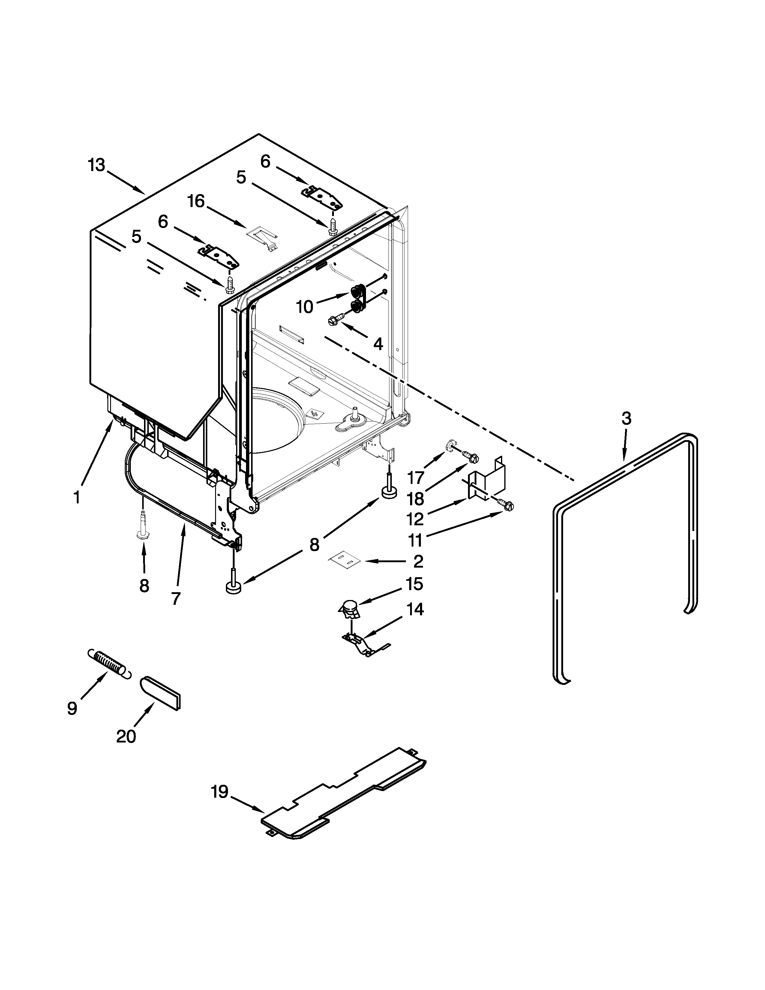 Tub and frame parts