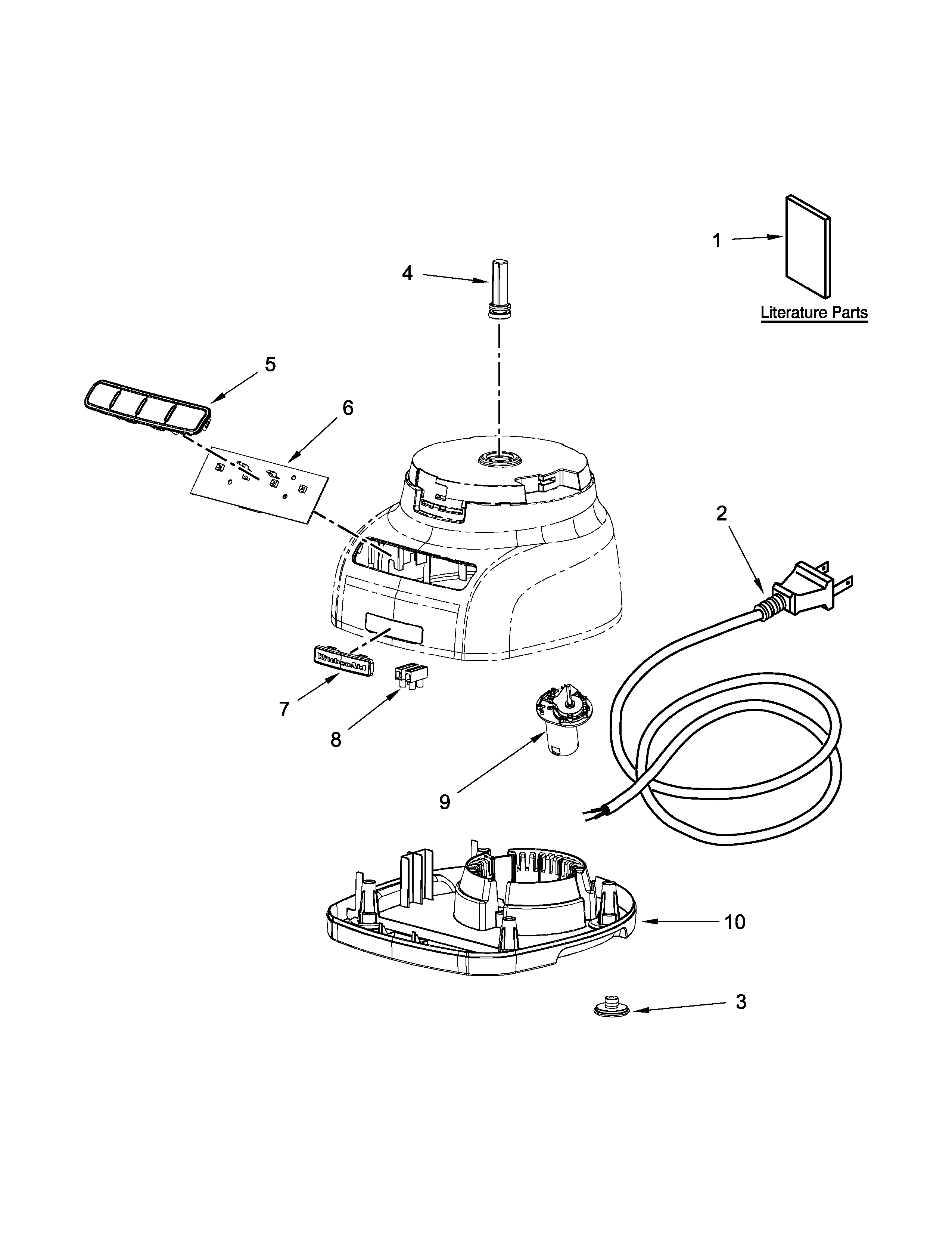 Motor and housing unit
