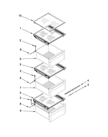 Refrigerator shelf parts