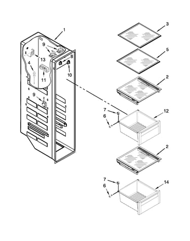 Freezer liner parts