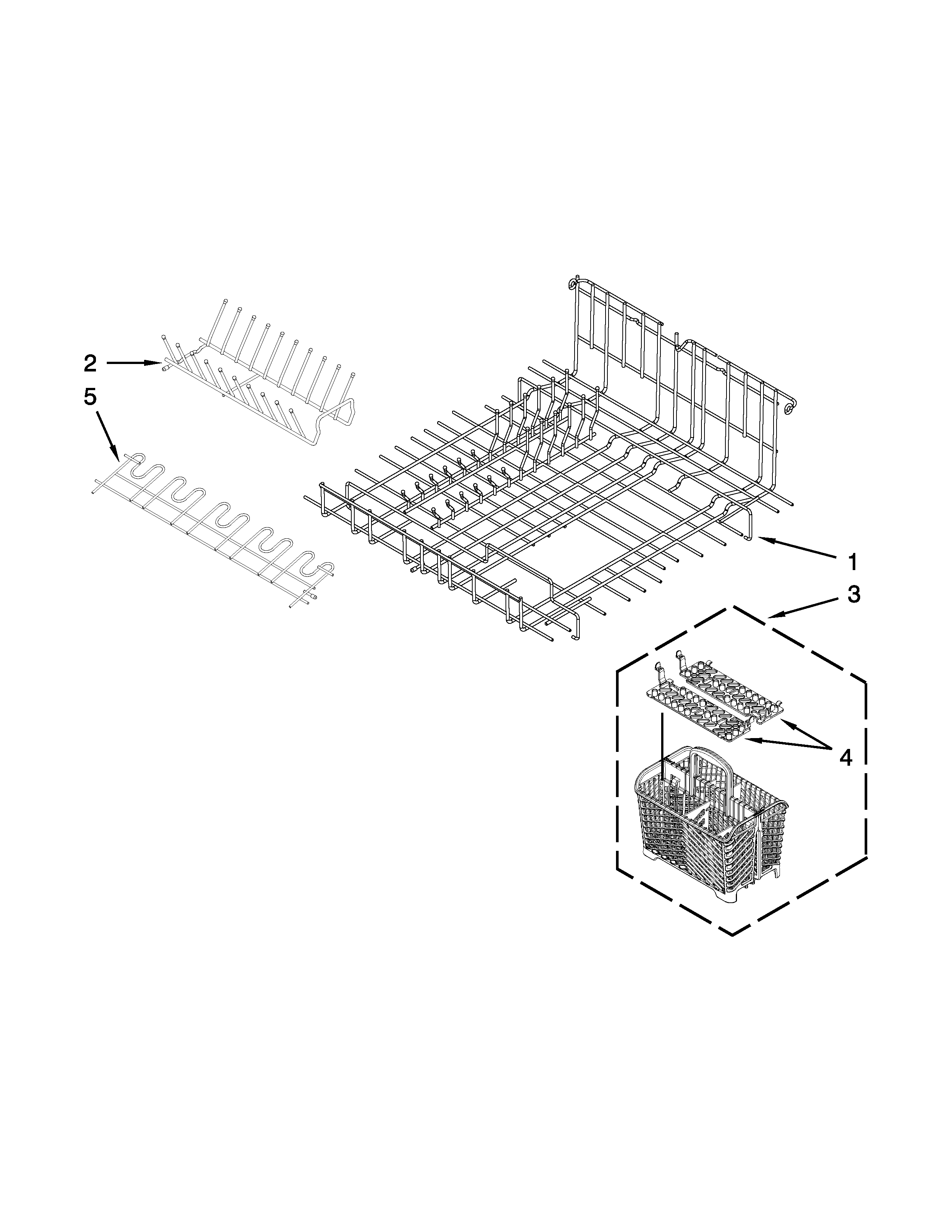 Upper and lower rack parts