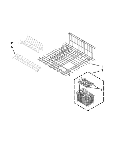 Upper and lower dishrack parts
