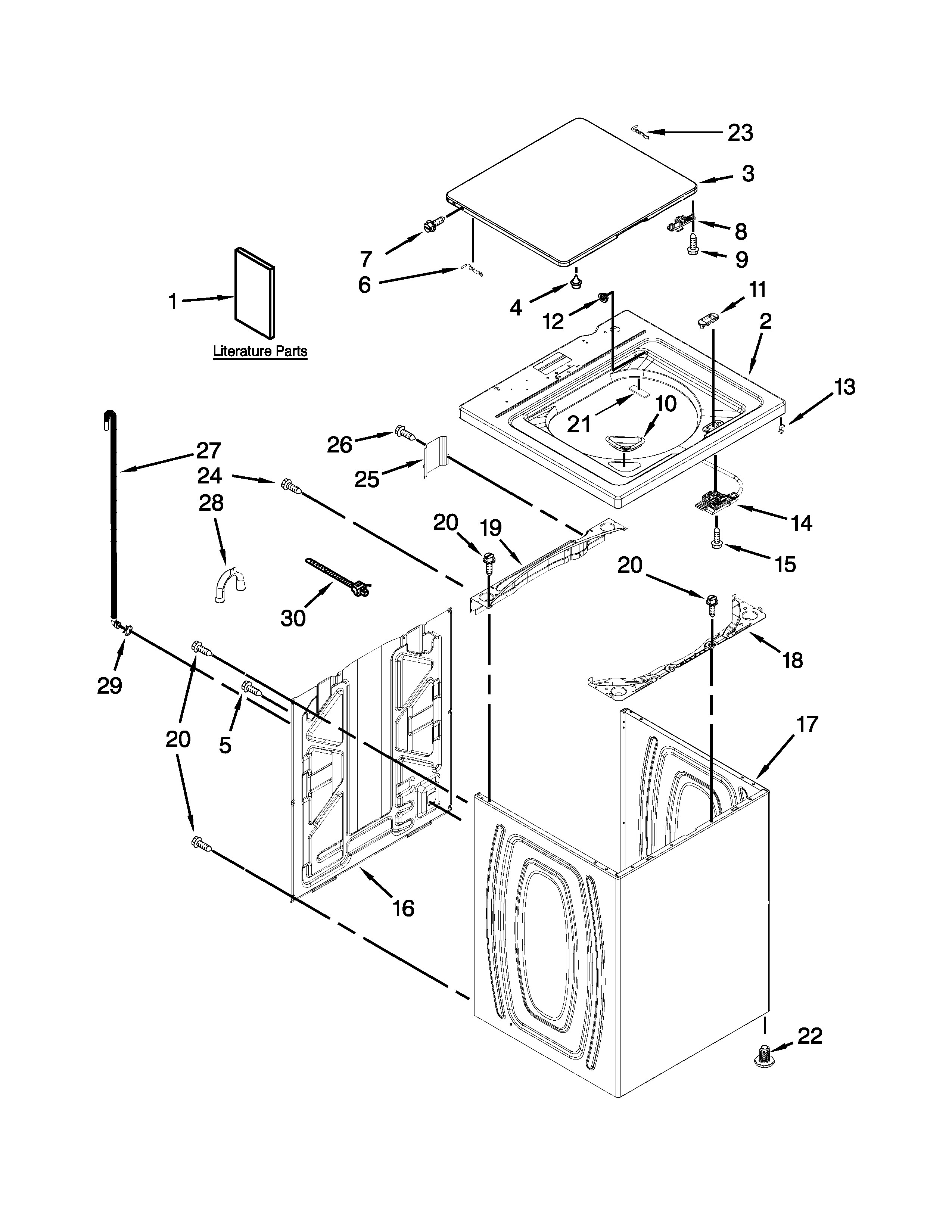 Top and cabinet parts