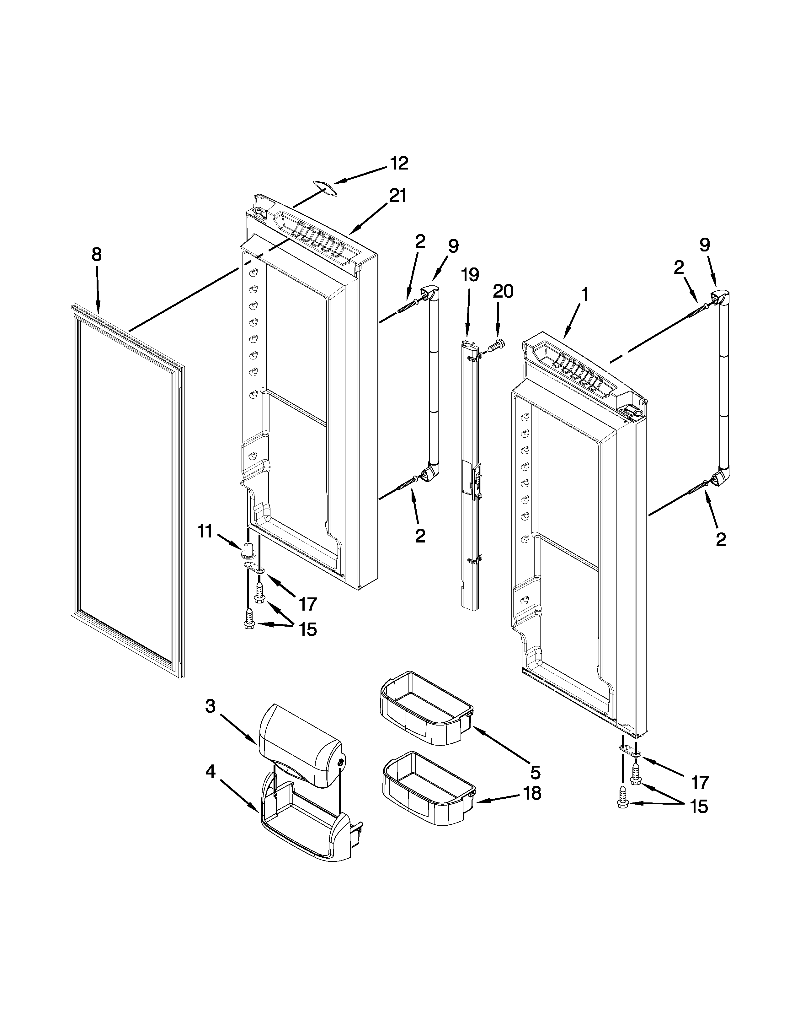 Refrigerator door parts
