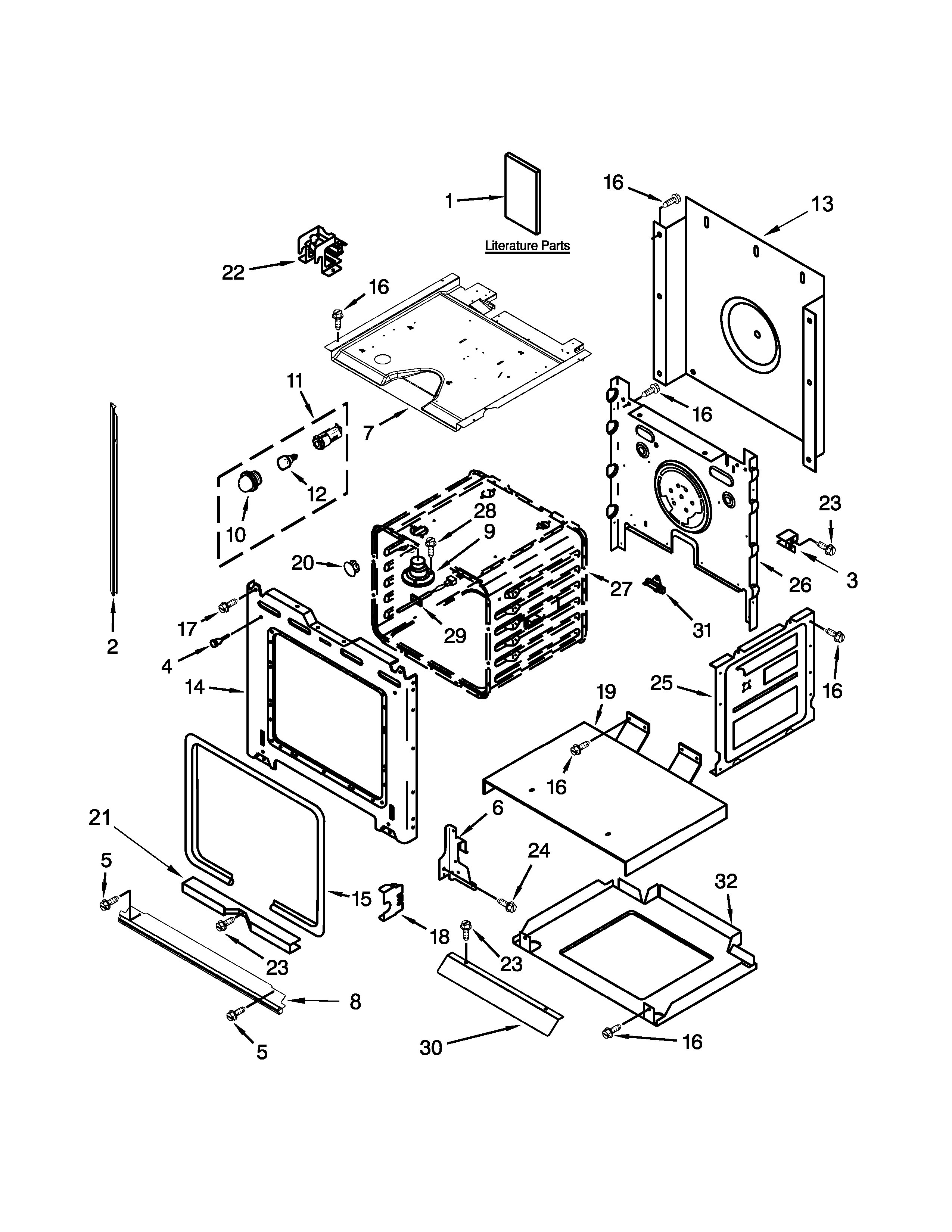 Lower oven parts