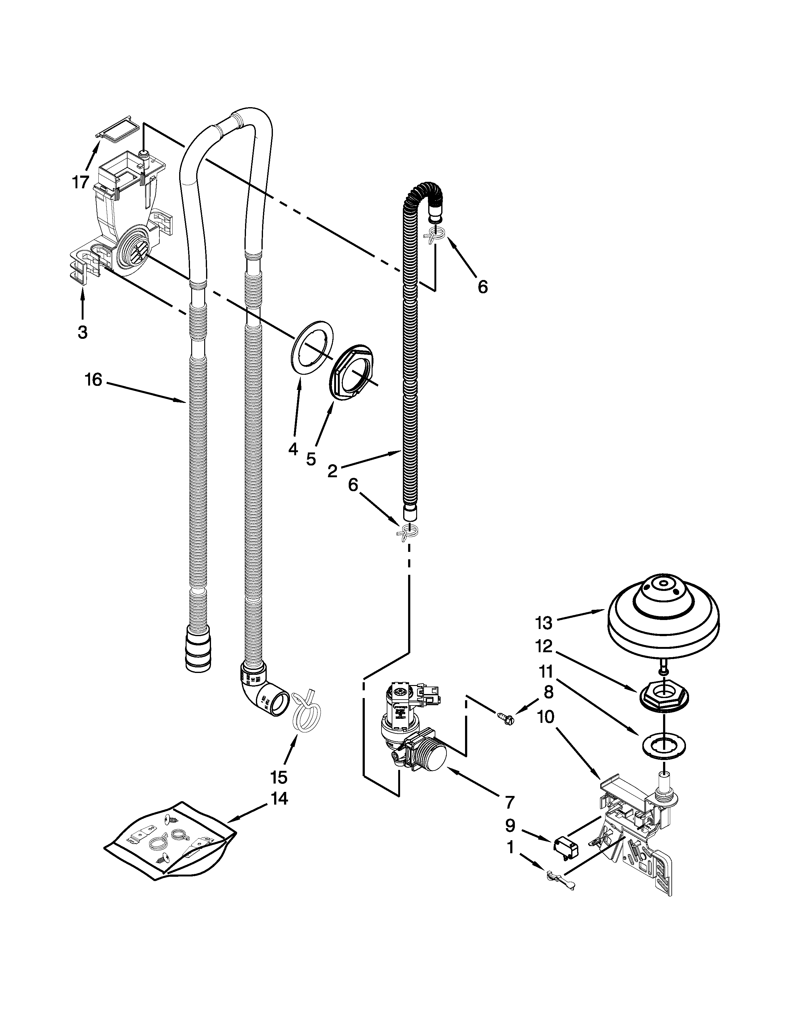 Fill, drain and overfill parts